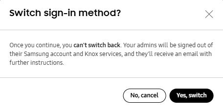Diagram describing Knox cloud services account structure when using Samsung account for Business.