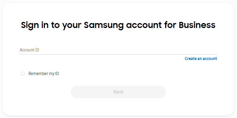 Diagram describing Knox cloud services account structure when using Samsung account for Business.