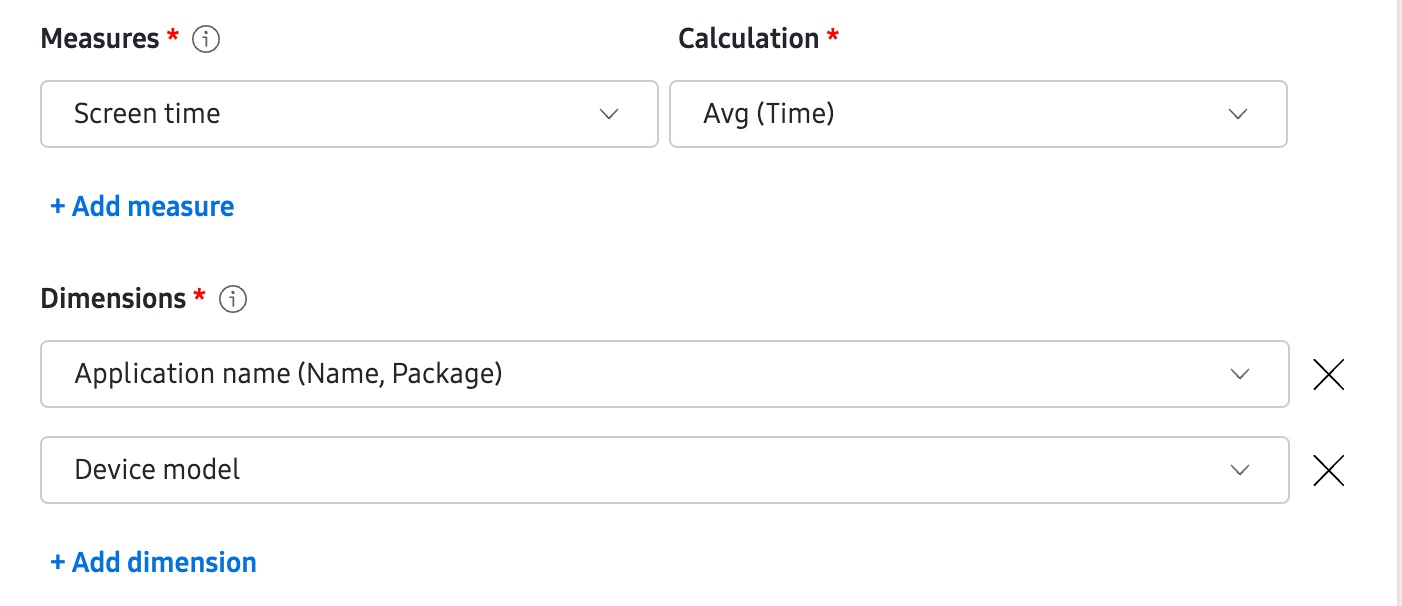 Dynamic Data Export measure dimension example good