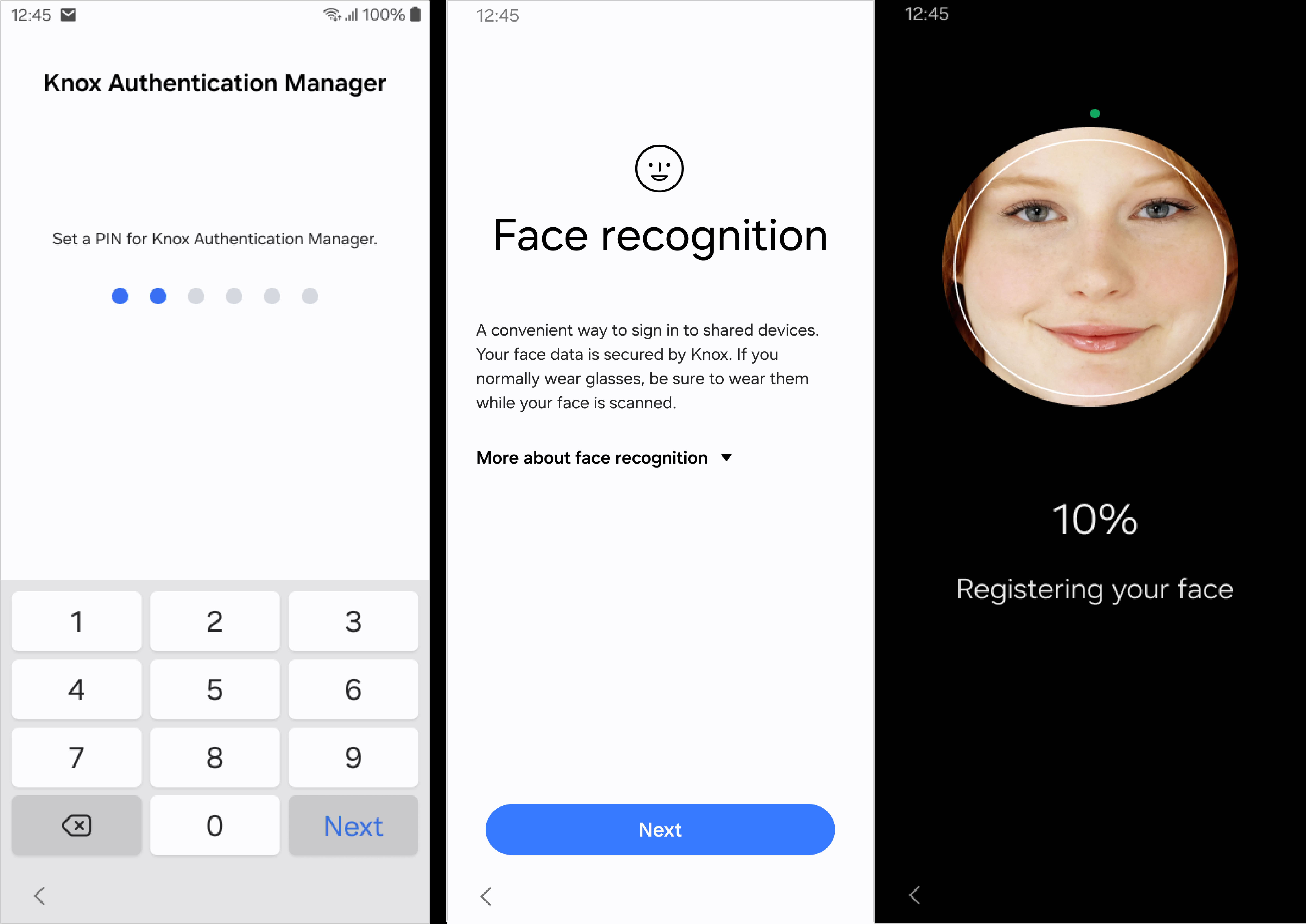 Set PIN and Face authentication.