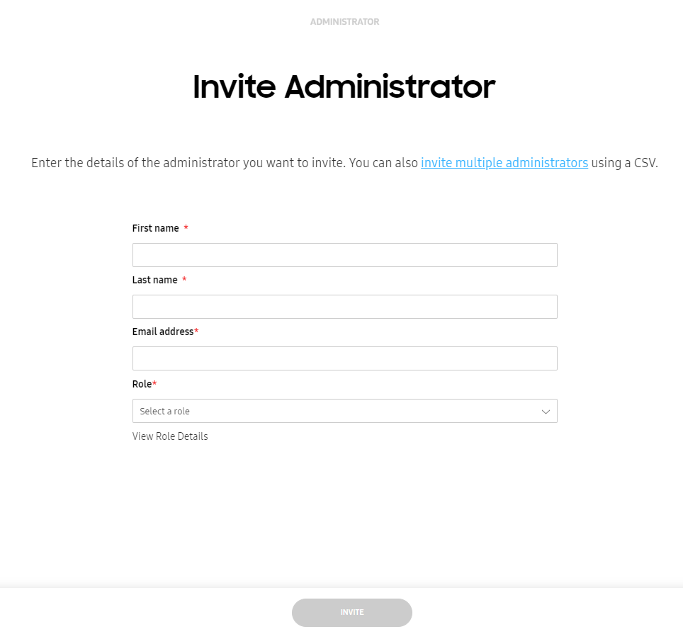 Invite an administrator.