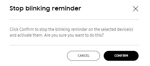 Stop blinking reminders via device actions.