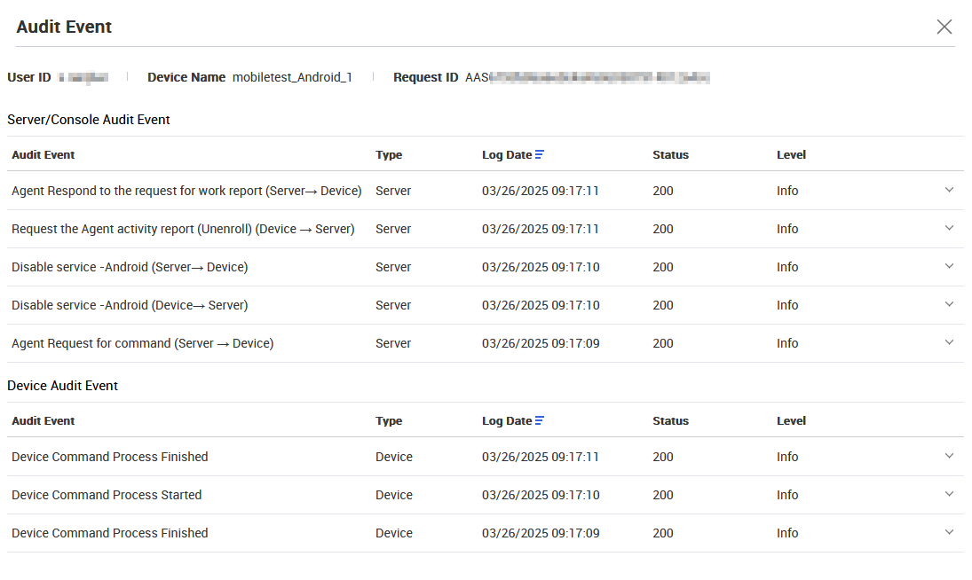 Viewing flow details of an audit event