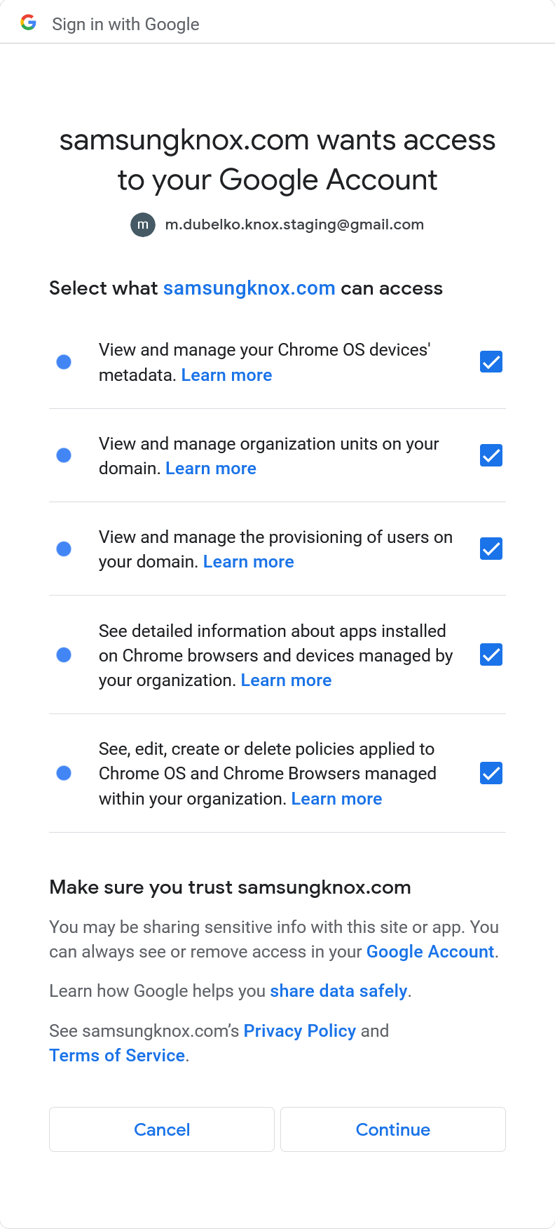 Manage Chromebooks Samsung Knox Documentation