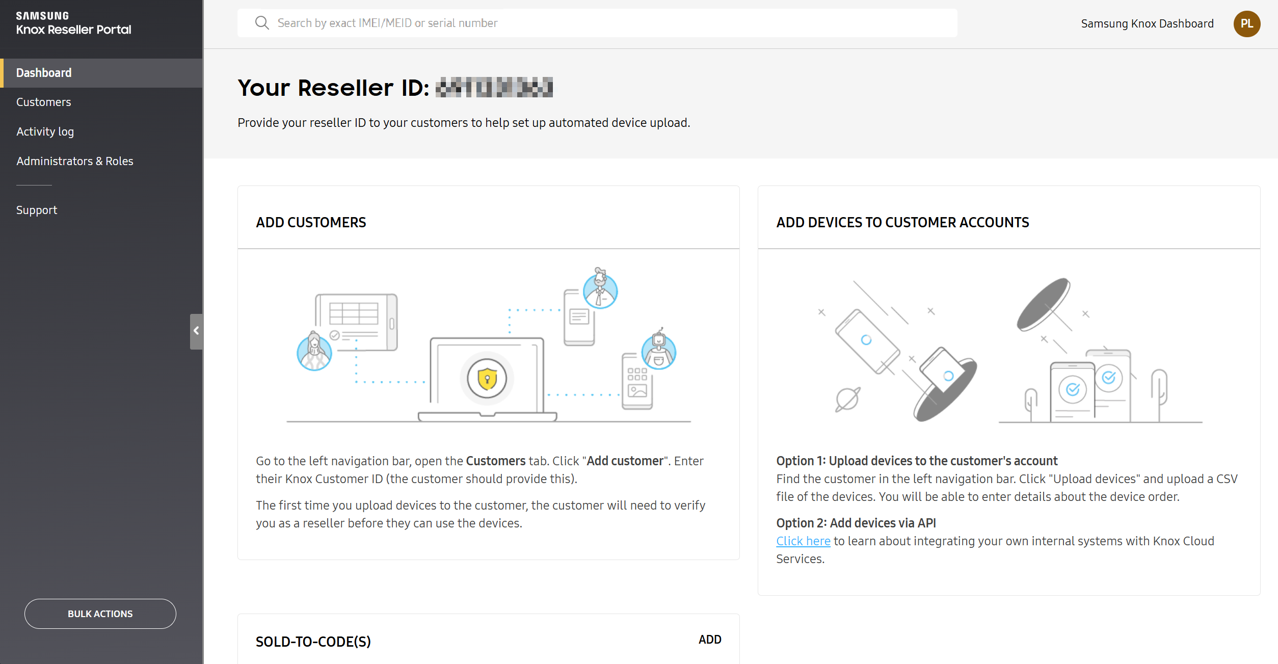 The Reseller Portal dashboard.